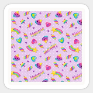 Wannabe Unicorn Rainbow Neck Gaiter Sticker